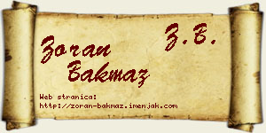 Zoran Bakmaz vizit kartica